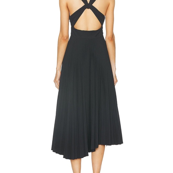 🆕NWT A.L.C Elegant Black Pleated Dress - Picture 2 of 7